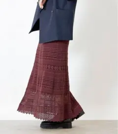 B.C STOCK コットンフラワーマキシスカート　レーススカート