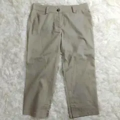 CARA O CRUZ リネン混 クロップドパンツ ベージュ 裾スリット 春夏のサムネイル