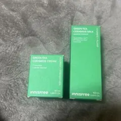 イニスフリー グリーンティー セラミド ミルク&クリーム 2点セット