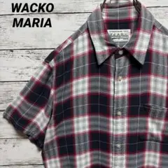 野村訓市 ワコマリア チェックシャツ Lサイズ オンブレチェック 半袖
