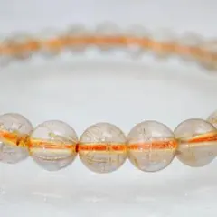 透明感抜群★金針が輝く ゴールドルチルクォーツ ブレスレット 6.6mm/553