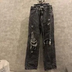 WEGO ブラック ダメージデニムパンツ M