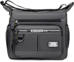 ショルダーバッグ メンズ レディース ブラック カバン 鞄 多ポケット 多収納