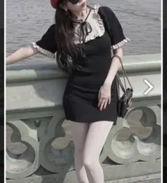 amerge sheer ribbon feminine onepiece - メルカリ