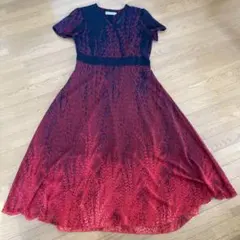 セール⭐︎赤と黒のシフォンロングドレス