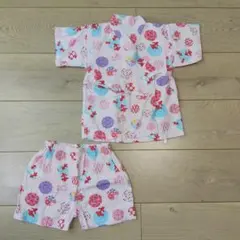 ピンク花柄甚平セット(90cm)