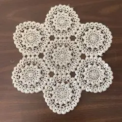 ビンテージ ハンドメイド レース編み クロシェ編み ドイリー