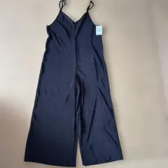 ブラック　ストライプオールインワン