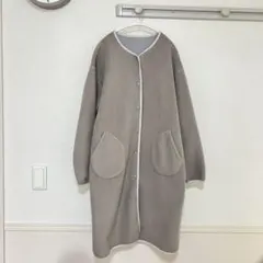 ユナイテッドアローズ ロングコート ノーカラー　ベージュ　ライトブルー