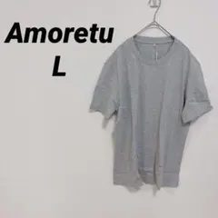 美品✨Tシャツ メンズ 【L】グレー リラックスフィット 半袖　コットン