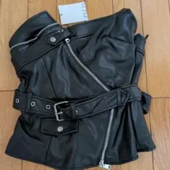 ZARA ブラック 合成皮革 ビスチェ