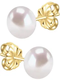 チタンピアス 8mm 天然淡水パール 金属アレルギー対応 セカンドピアス ピアス