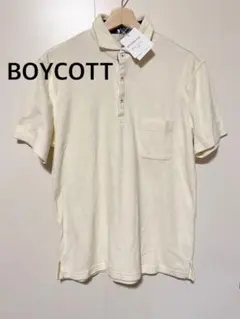 新品タグ付き　BOYCOTT ボイコット　ポロシャツ パイル地　アイボリー　LL