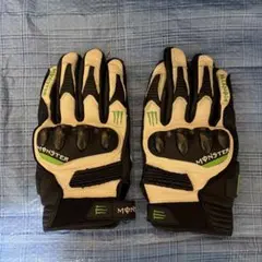 MONSTER バイク用グローブ ブラック/ホワイト/グリーン/Ｌサイズ