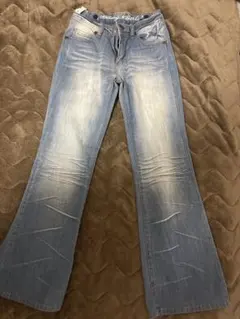 Bling Girls フレアジーンズ サスペンダー付き　ストレートデニム