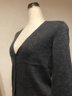 【セット】ユニクロ エクストラファインメリノＶネック＋カーディガンS グレー