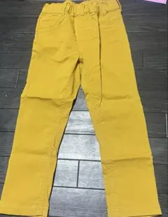 イエロー ロングパンツ ゴムウエスト