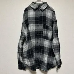 wild fable チェック柄長袖シャツ 【Ｍ】ブラック カジュアル ポケット