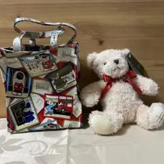 英国Harrods ミニバッグ付きテディベア