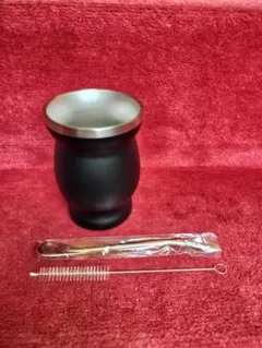 マテ茶カップ ボンビーリャセット グァンパ 牛角 部分的シルバー
