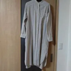 ブランバスク。ストライプ柄長袖シャツワンピース