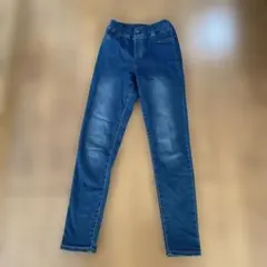 GU 150cm デニム ブルー ストレートパンツ