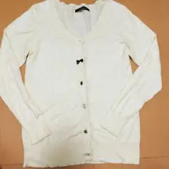 PAGEBOY 薄手カーディガン　クリームイエロー　Мサイズ