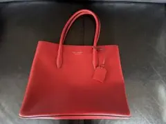 【値下げ】kate spade 赤 レザー トートバッグ