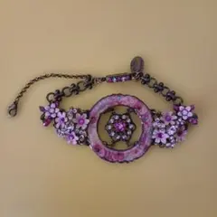 ミハエルネグリン　ブレスレット　花柄　ピンク　ビジューのサムネイル