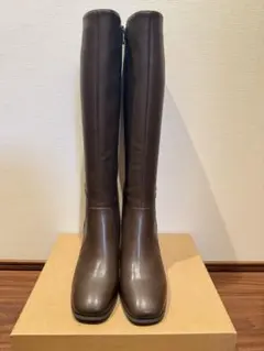 ORiental TRaffic スクエアトゥ ヒール ロングブーツ ブラウン