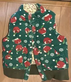 リンゴ柄コーデュロイダウンベスト 100cm