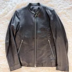 LIDNM リドム ラムレザー シングルライダースジャケット ブラック S
