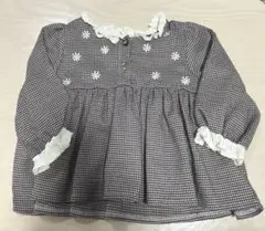mamaraku 90サイズ　千鳥柄トップス