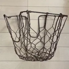 フランスアンティーク ワイヤー籠 鉄製