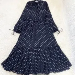 セルフォード☆プリーツドットワンピース ブラックM38 - メルカリ