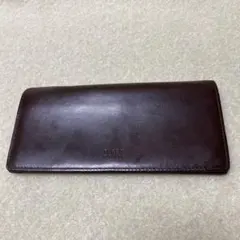 タケオキクチ TAKEO KIKUCHI 本革二つ折り長財布 ボルドー色