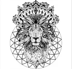 ✧︎粗茶屋✧︎日本語使用説明付きタトゥーシールL㊸ライオン3