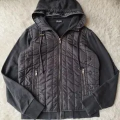 大人気デザイン✨DIESEL フルジップ ジャケット 現行タグ フード 中綿 Lのサムネイル