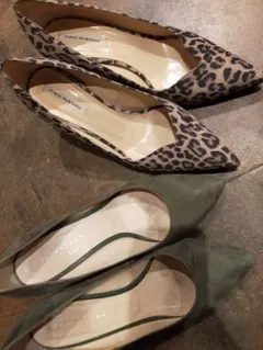 FABIO RUSCONI ヒョウ柄パンプスとESTNATION パンプス