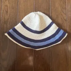 baby GAP ベビー帽子 0-6ヶ月 アイボリー ネイビー