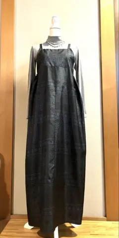 大島紬　着物リメイク　ハンドメイド　キャミワンピース
