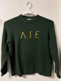 INHERIT ダークグリーン ニットセーター A.I.E.