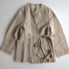TOUJOURS トゥジュー カシュクールブラウス コットンボイル ベージュ