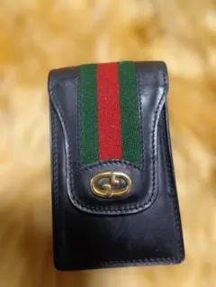 美品　オールドGucci ブラックレザー 小物入れのサムネイル