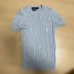 美品　Polo Ralph Lauren ケーブル編み 半袖ニット XS