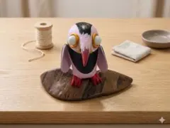 鳥型 置物 木製 ハンドメイド