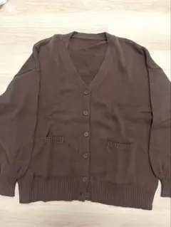 WEGO ブラウン Vネック ニットカーディガン