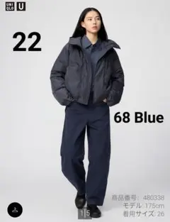 【サイズ22】UNIQLO U カーブパンツ　68ブルー