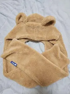 【美品】ダッフィー マフラーキャップ 耳付き フリ ース帽子