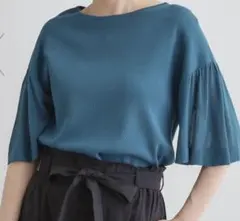 groveやわらかドライタッチシアーフレアスリーブニット